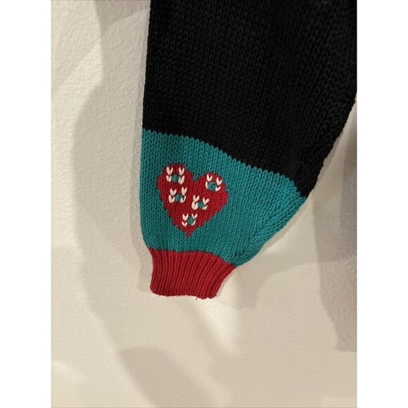 Vintage Yarnworks Tacky Christmas Sweater Hearts Jingle Bell Buttons Size Large - Picture 9 of 10